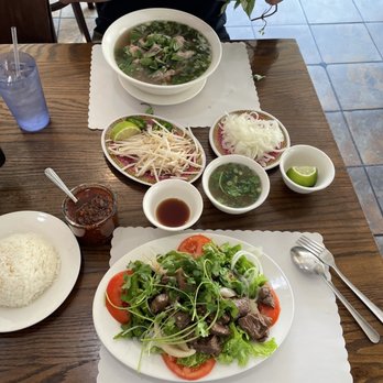 Pho Thanh - Rare steak pho, com bo luc lac as a salad - Vietnamese Near Me - Westminster, California Pho Thanh - Rare steak pho, com bo luc lac as a salad - Vietnamese Near Me - Westminster, California