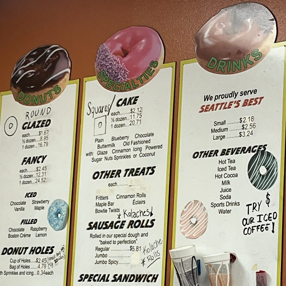 Donuts To Go - Easy to read menu - Donuts Near Me - Sanford, Florida
