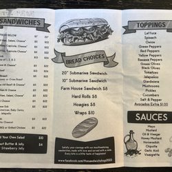 The Sandwich Shop - June '24 menu