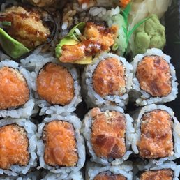 Spicy Crunchy Salmon Roll, Spicy Crunchy Tuna Roll, Shrimp Tempura Roll