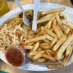 Paradise Restaurant - Pupusa de Revuelta and fries