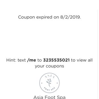 Asia Foot Spa - Be aware! Now, there is an expiration date and text as they promote doesn't work - Reflexology Near Me - Los Angeles, California Asia Foot Spa - Be aware! Now, there is an expiration date and text as they promote doesn't work - Reflexology Near Me - Los Angeles, California