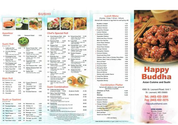 Menu photo 2 Happy Buddha Saint Leonard, MD