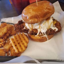 The famous ice cream chicken sandwich!!! It was made perfectly! The famous ice cream chicken sandwich!!! It was made perfectly!