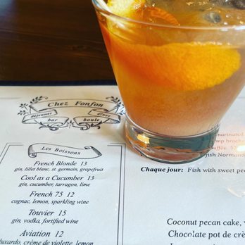 Chez Fonfon - Pecan old fashioned - French Near Me - Birmingham, Alabama