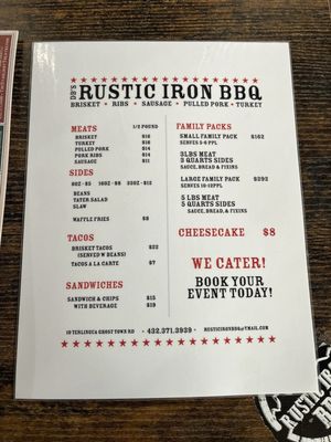 Menu photo 2 DB's Rustic Iron BBQ Terlingua, TX