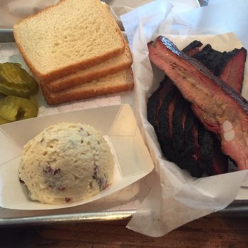 CorkScrew BBQ - I forgot to add the $ shot. Beef and Rib were very tender. Didn't need sauce which is sweet &tangy. Potato salad was ok. - Barbeque Near Me - Spring, Texas