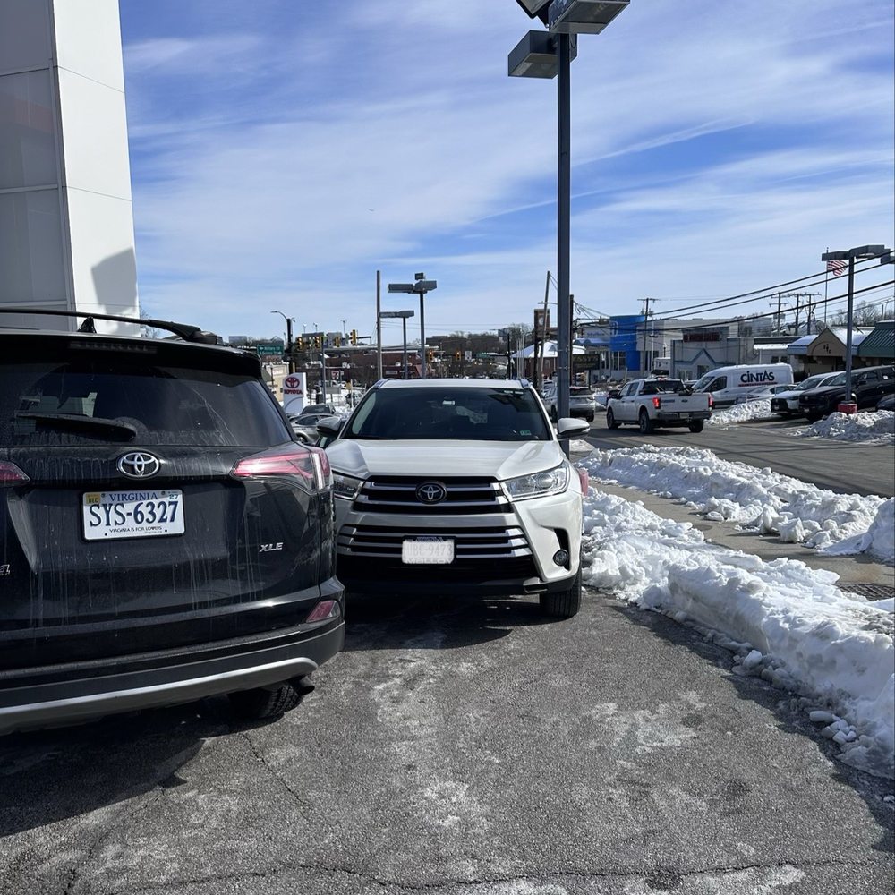 Koons Arlington Toyota - This is how I was given my car back! My car is the white one blocked. - Car Dealers Near Me - Arlington, Virginia Koons Arlington Toyota - This is how I was given my car back! My car is the white one blocked. - Car Dealers Near Me - Arlington, Virginia