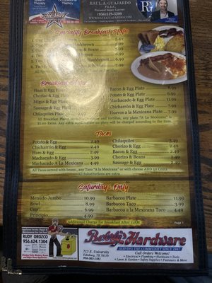 Menu photo 2 Anita's Cafe Edinburg, TX