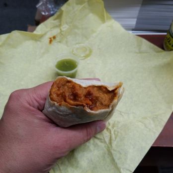 J & S - Combination burrito,  all it is, is a bean burrito with red sauce - Mexican Near Me - Montebello, California