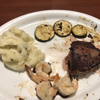 Ruby Tuesday - 6 oz steak, shrimp, mashed potatoes and grilled zucchini - Burgers Near Me - Waterville, Maine Ruby Tuesday - 6 oz steak, shrimp, mashed potatoes and grilled zucchini - Burgers Near Me - Waterville, Maine