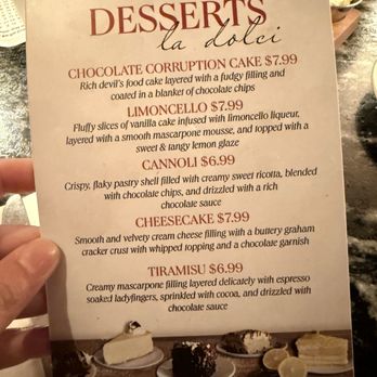 Giovanni's Pizzeria & Kitchen - Dessert menu - Italian Near Me - Davenport, Florida Giovanni's Pizzeria & Kitchen - Dessert menu - Italian Near Me - Davenport, Florida