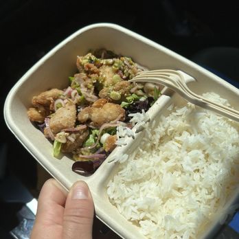 Spoon and Fork - Larb Fried chicken with rice - Thai Near Me - Belmont, California Spoon and Fork - Larb Fried chicken with rice - Thai Near Me - Belmont, California
