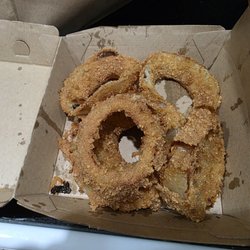 Greasy onion rings with course batter