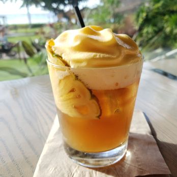 Monkeypod Kitchen - Mai Tai woth heavenly foam of some sort on top! - New American Near Me - Lahaina, Hawaii