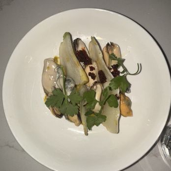 Illata - Marinated Mussels / hakurei turnips, miso, chili oil - American Near Me - Philadelphia, Pennsylvania