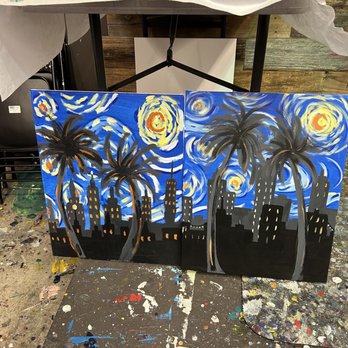 Purple Easel - Starry Night in L.A -- - Paint & Sip Near Me - Ontario, California Purple Easel - Starry Night in L.A -- - Paint & Sip Near Me - Ontario, California