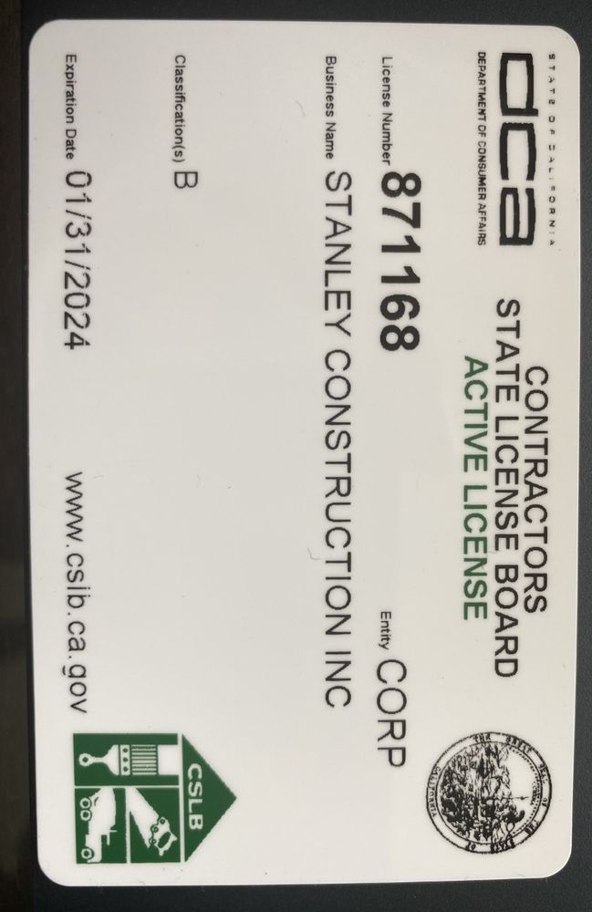 Slide of Stanley Construction