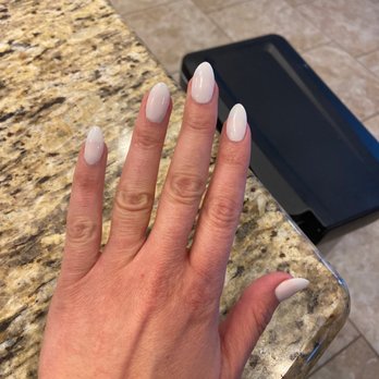 Venice Nail & Spa - Manicure with dip powder and almond shape. Love - Nail Salons Near Me - Buda, Texas