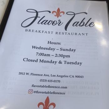 Flavor Table - Hours of Operation - Cajun/Creole Near Me - Los Angeles, California Flavor Table - Hours of Operation - Cajun/Creole Near Me - Los Angeles, California
