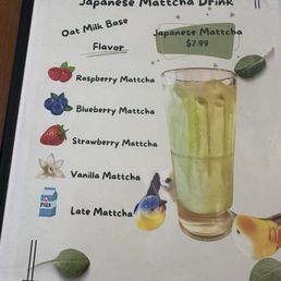 Matcha Drink menu on 07.02.2025