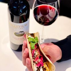 Valley To The Sea Winery - Chicken Mole Taco paired with our Cabernet Sauvignon from Happy Canyon of Santa Barbara.