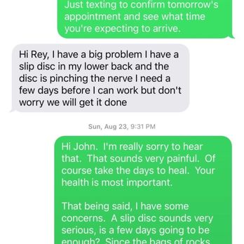 Clear View Tree Services - A slipped disk...yet manages to take new jobs from other customers  Tell me more about how your back hurts, John. - Tree Services Near Me