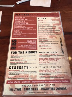 Menu photo 8 Cue Barbecue Milton, GA Menu photo 8 Cue Barbecue Milton, GA