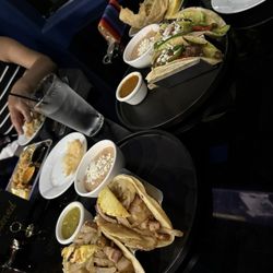 Perla Azul - Tacos de chicharron and steak tacos