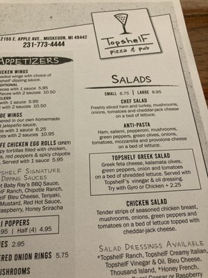 Menu photo 2 Topshelf Pizza & Pub Muskegon, MI