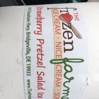 The Frozen Farmer - pretzel salad is combination of sweet and salty - Ice Cream & Frozen Yogurt Near Me - Bridgeville, Delaware The Frozen Farmer - pretzel salad is combination of sweet and salty - Ice Cream & Frozen Yogurt Near Me - Bridgeville, Delaware