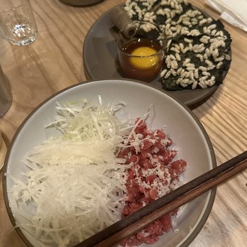 San Ho Won - Raw beef with Asian pear - Korean Near Me - San Francisco, California San Ho Won - Raw beef with Asian pear - Korean Near Me - San Francisco, California