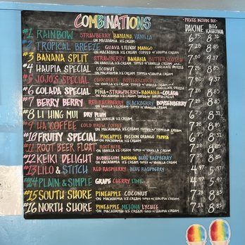 JoJo's Shave Ice - Menu as of 9/14/22 - Ice Cream & Frozen Yogurt Near Me - Waimea, Hawaii