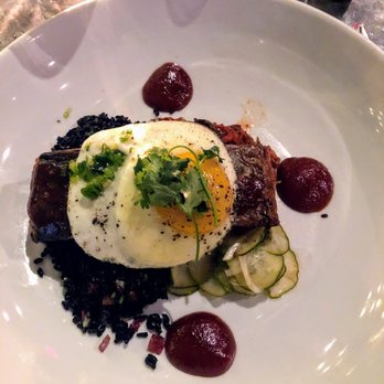 Meat & Potatoes - Salmon with black rice - New American Near Me - Pittsburgh, Pennsylvania Meat & Potatoes - Salmon with black rice - New American Near Me - Pittsburgh, Pennsylvania