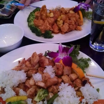 Saga Fusion - Pineapple orange chicken (in back) and chicken teriyaki - Asian Fusion Near Me - Marstons Mills, Massachusetts Saga Fusion - Pineapple orange chicken (in back) and chicken teriyaki - Asian Fusion Near Me - Marstons Mills, Massachusetts