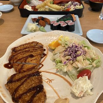 Taihei - 3 combo lunch special (teriyaki salmon, salmon sashimi) pork katsu - Sushi Bars Near Me - Monterey Park, California Taihei - 3 combo lunch special (teriyaki salmon, salmon sashimi) pork katsu - Sushi Bars Near Me - Monterey Park, California