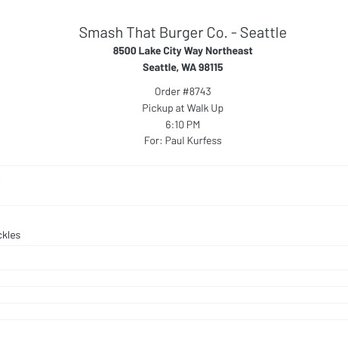 Smash That Burger - Our receipt - Burgers Near Me - Seattle, Washington Smash That Burger - Our receipt - Burgers Near Me - Seattle, Washington