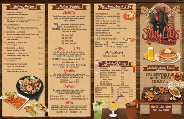 Menu photo 2 San Luis Restaurant Whiting, IN