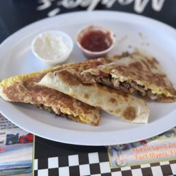 Breakfast quesadillas with chicken