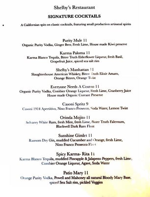 Menu photo 3 Shelby's Orinda, CA