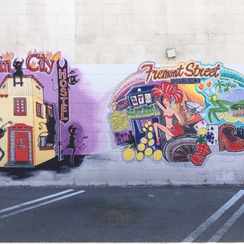 Sin City Hostel - Some nifty graffiti work in their parking lot. - Hostels Near Me - Las Vegas, Nevada