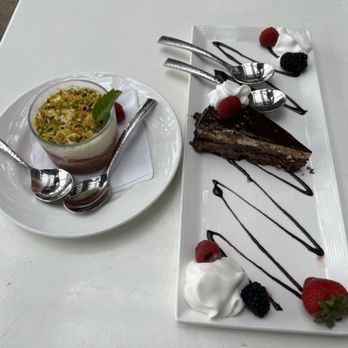Chandler's Oceanfront Dining - Desserts. The white chocolate, pistachio, raspberry one was the favorite. - New American Near Me - Carlsbad, California