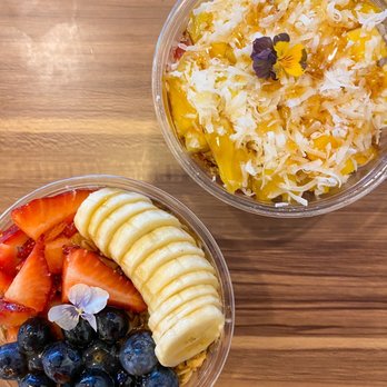 ReFresh Superfood Cafe - Basic Acai bowl $8.02 and Tropical Breeze Pitaya bowl $8.02 - Coffee & Tea Near Me - Cumming, Georgia