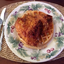 Chicken and waffles w/ breast and wing combo