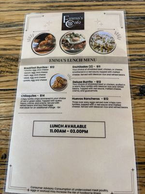 Menu photo 3 Emma's Cafe Madras, OR