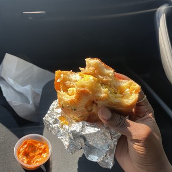 High Octane Cafe & Bakery - Tasty bagel sandwich. Sauce was just okay to us though. - Bakeries Near Me - Waterford Township, Michigan