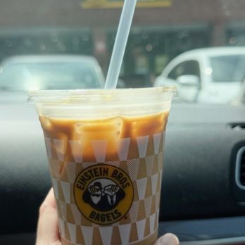 Yelp Elite Experience: Einstein Bros. Bagels Ann Arbor - Small iced caramel latté. You get a choice of cream or cold foam. Sizes are small or large. - Yelp Events Near Me - Ann Arbor, Michigan Yelp Elite Experience: Einstein Bros. Bagels Ann Arbor - Small iced caramel latté. You get a choice of cream or cold foam. Sizes are small or large. - Yelp Events Near Me - Ann Arbor, Michigan