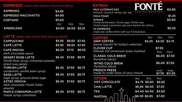 Menu photo 2 Fonté Café - Seattle Seattle, WA