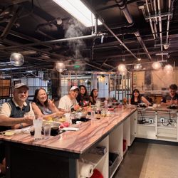Tadaima Shabu Shabu - Our beautiful marble counter currently serves a maximum of seven at a time.  Exclusive and personal service!