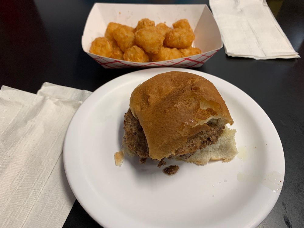 Double Hamburger with tater tots Yelp